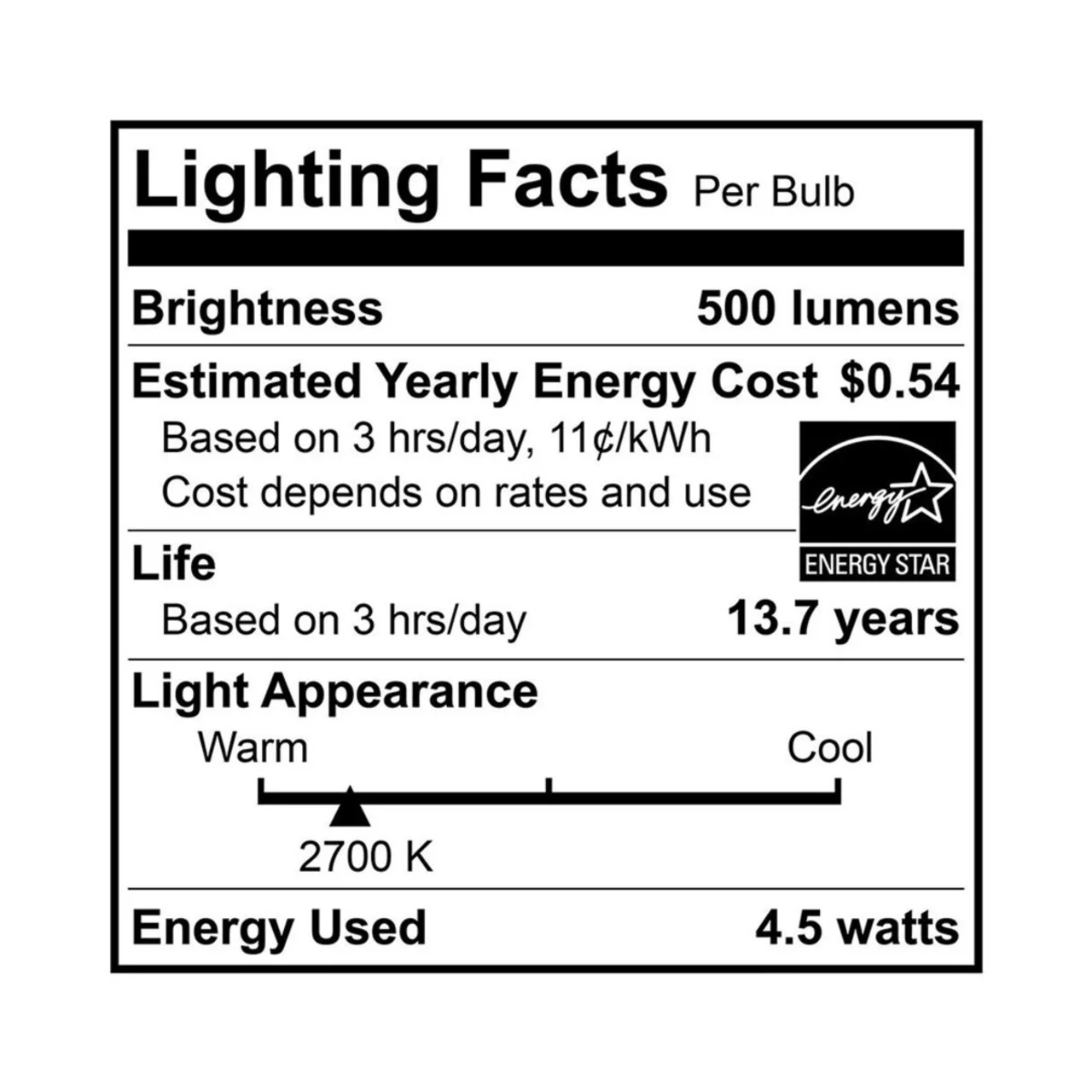 Case of 24 - LED B10 Filament - 4.5W - Dimmable - 60W Equiv - 500 Lumens - 2700K - Euri Lighting (6 Packs of 4) - Image 6