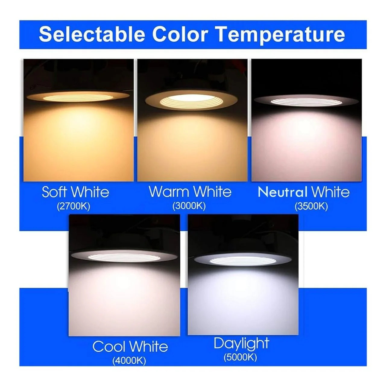 Case of 6 - 4in LED Recessed Retrofit - 10W - 650 Lumens - Color Selectable - E26 Base - Energetic Lighting - Image 8