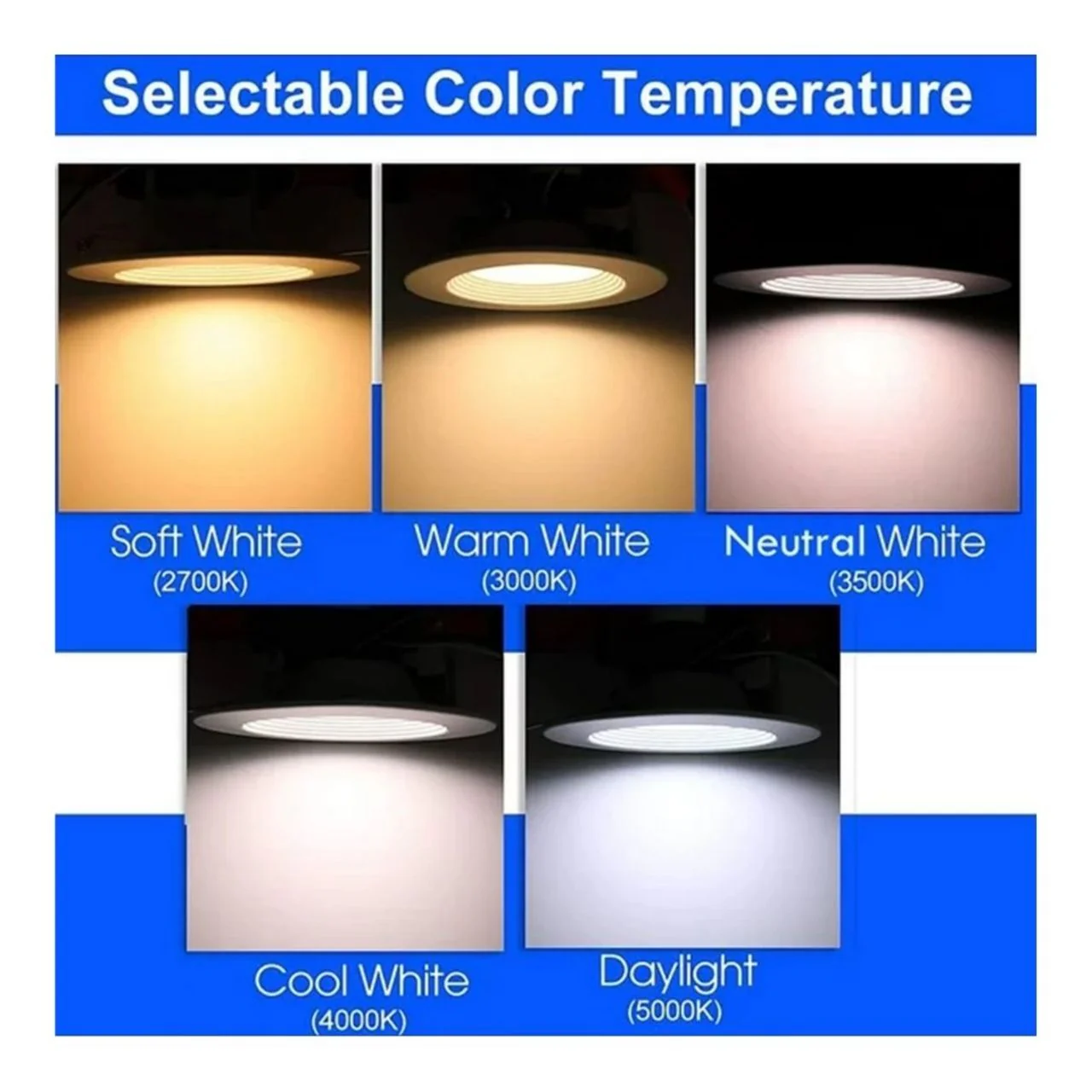 Case of 6 - 6in LED Recessed Retrofit - 15W - 1200 Lumens - Color Selectable - E26 Base - Energetic Lighting - Image 7