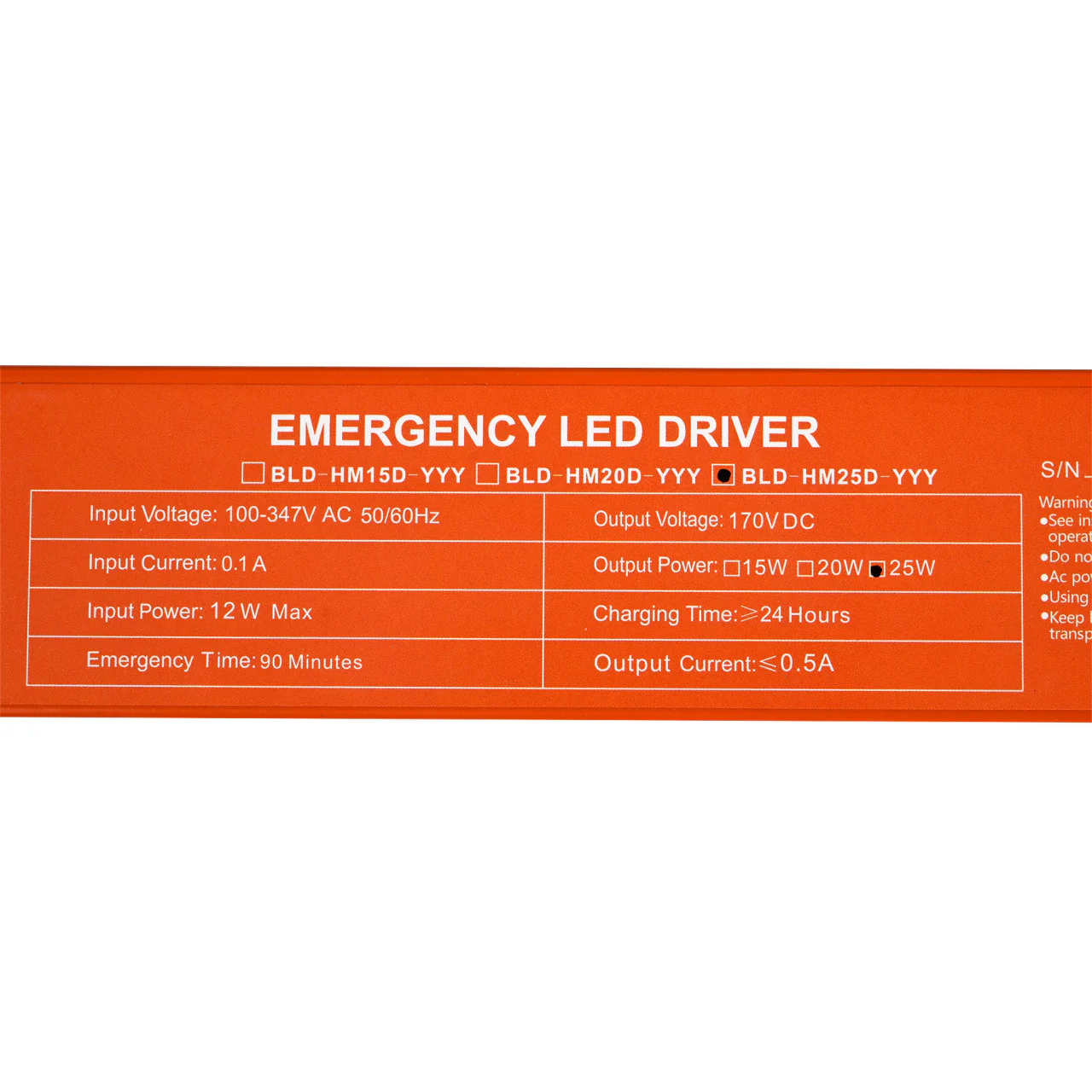 Emergency LED Driver - 25W Output - 90 Minute Backup Time - Image 7