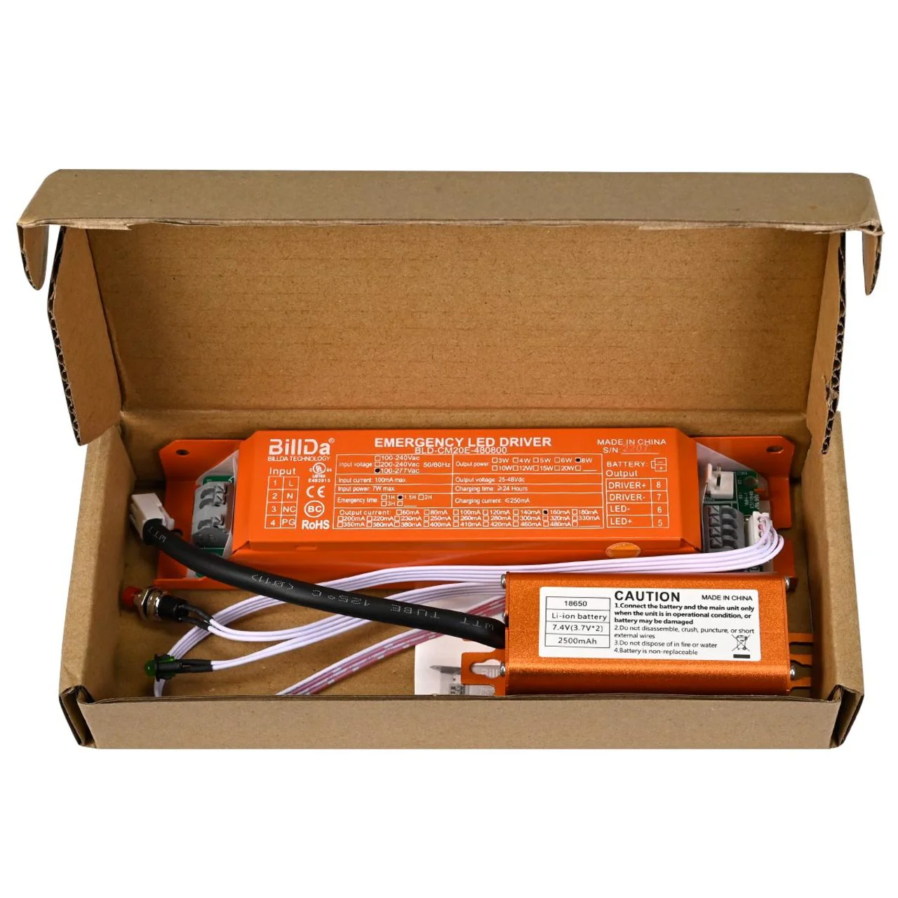 Emergency LED Driver - 7W Output - 25-48Vdc Output - 90 Minute Backup Time - Image 2