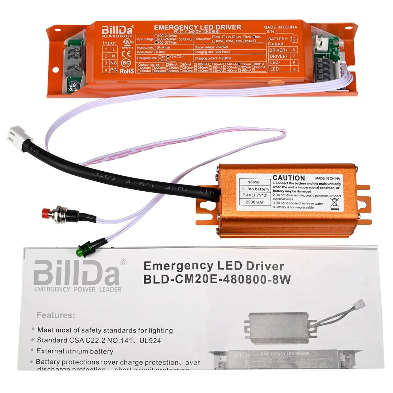 Emergency LED Driver - 7W Output - 25-48Vdc Output - 90 Minute Backup Time - Image 4
