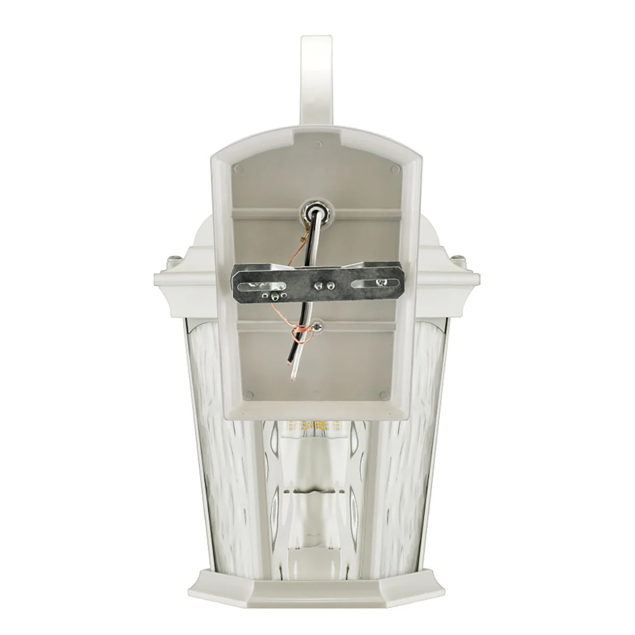 LED Outdoor Wall Flame Lantern Light - 12.5W - 1200 Lumens - 3000K - White Water Glass Finish - Euri Lighting - Image 7