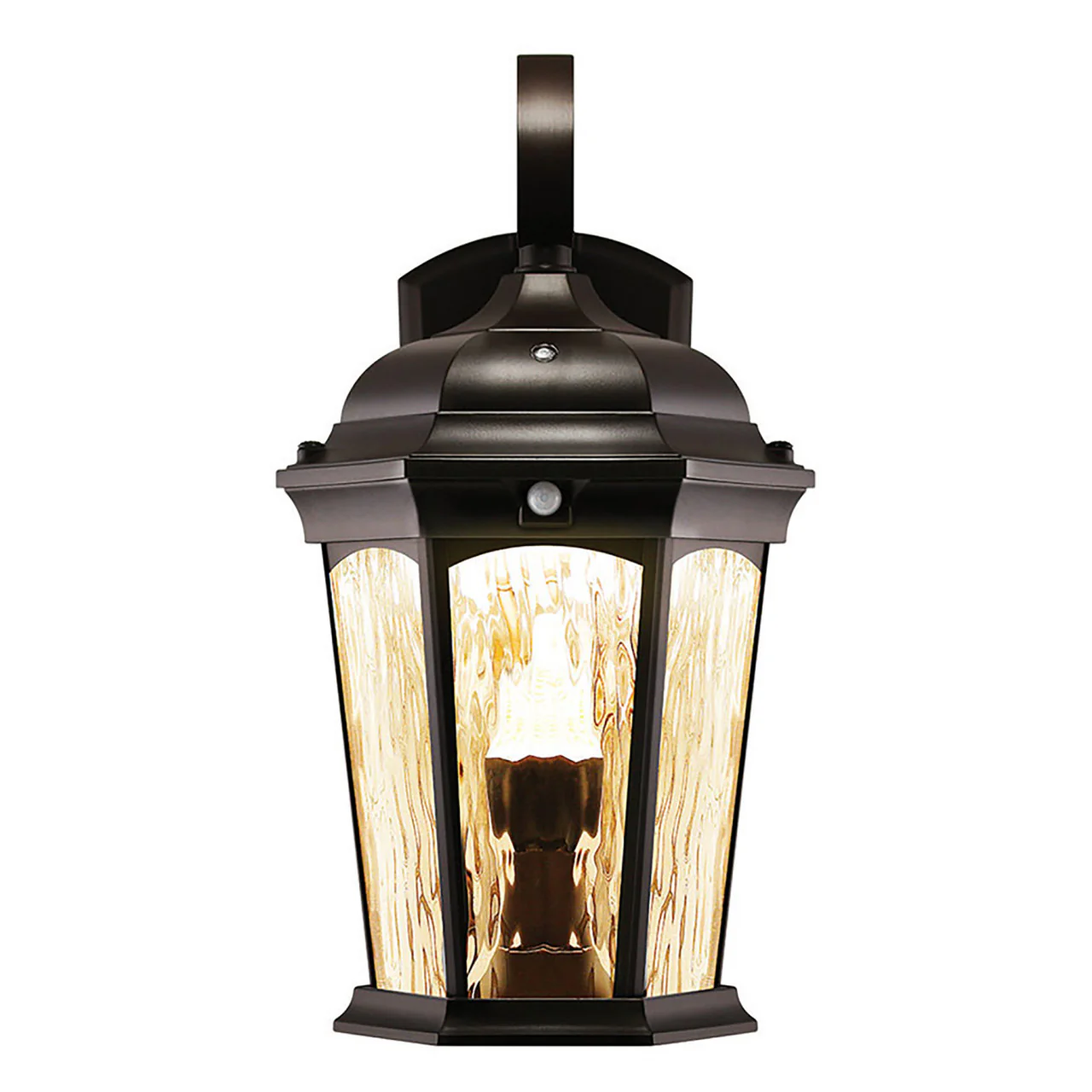 LED Outdoor Wall Flame Lantern Light - 12.5W - 1200 Lumens - 3000K - Bronze Water Glass Finish - Euri Lighting - Image 3