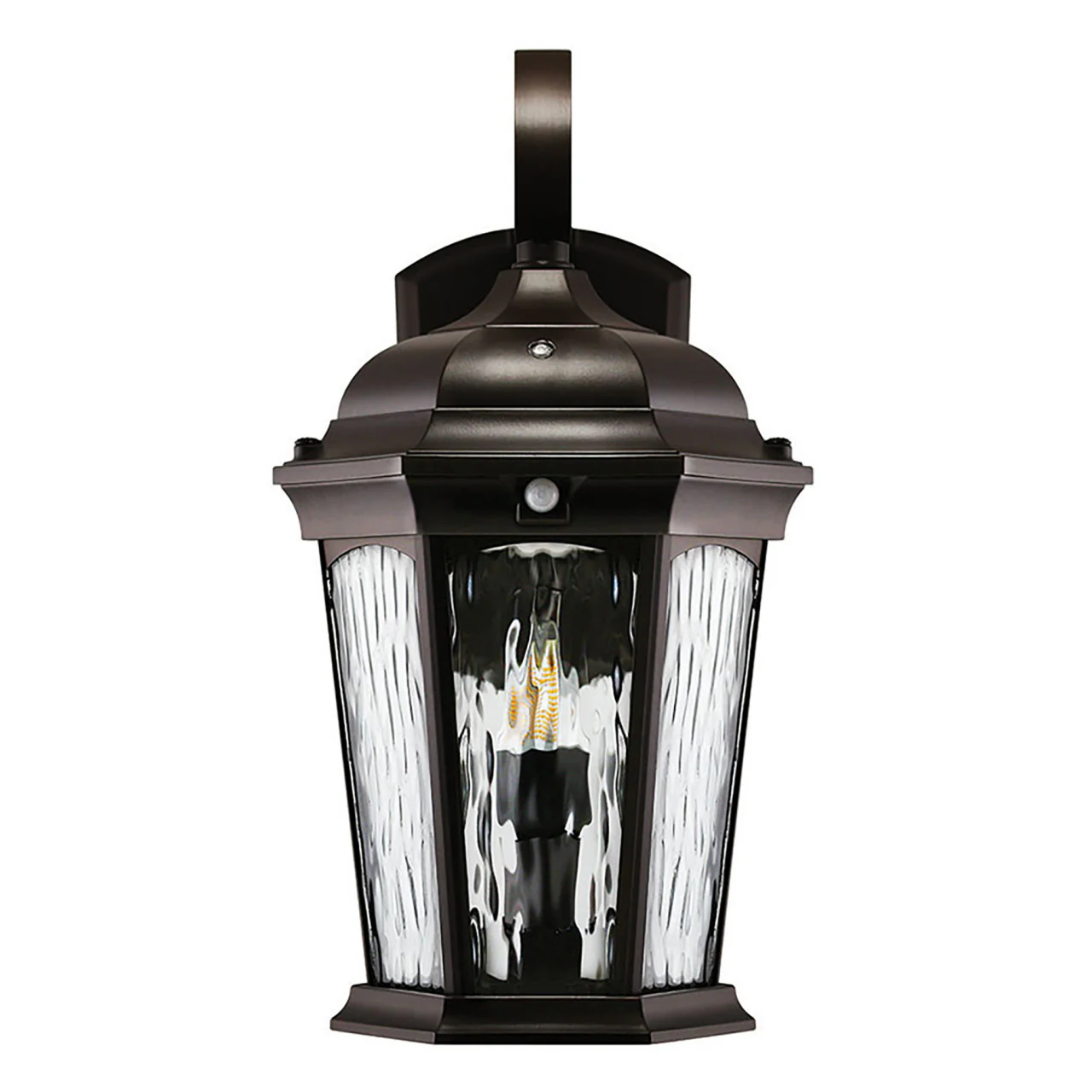 LED Outdoor Wall Flame Lantern Light - 12.5W - 1200 Lumens - 3000K - Bronze Water Glass Finish - Euri Lighting - Image 4