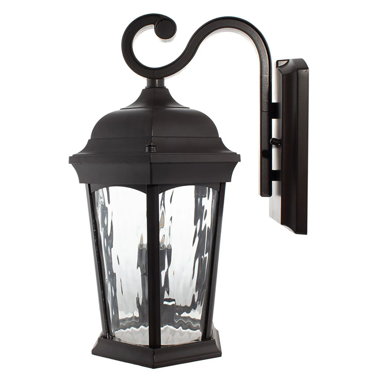 LED Outdoor Wall Flame Lantern Light - 12.5W - 1200 Lumens - 3000K - Bronze Water Glass Finish - Euri Lighting - Image 6