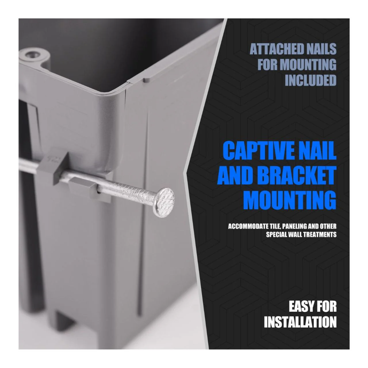 Full Case Outlet/Switch Box - 1-Gang 20 Cu. In. Nail On - Energetic Lighting - Image 3