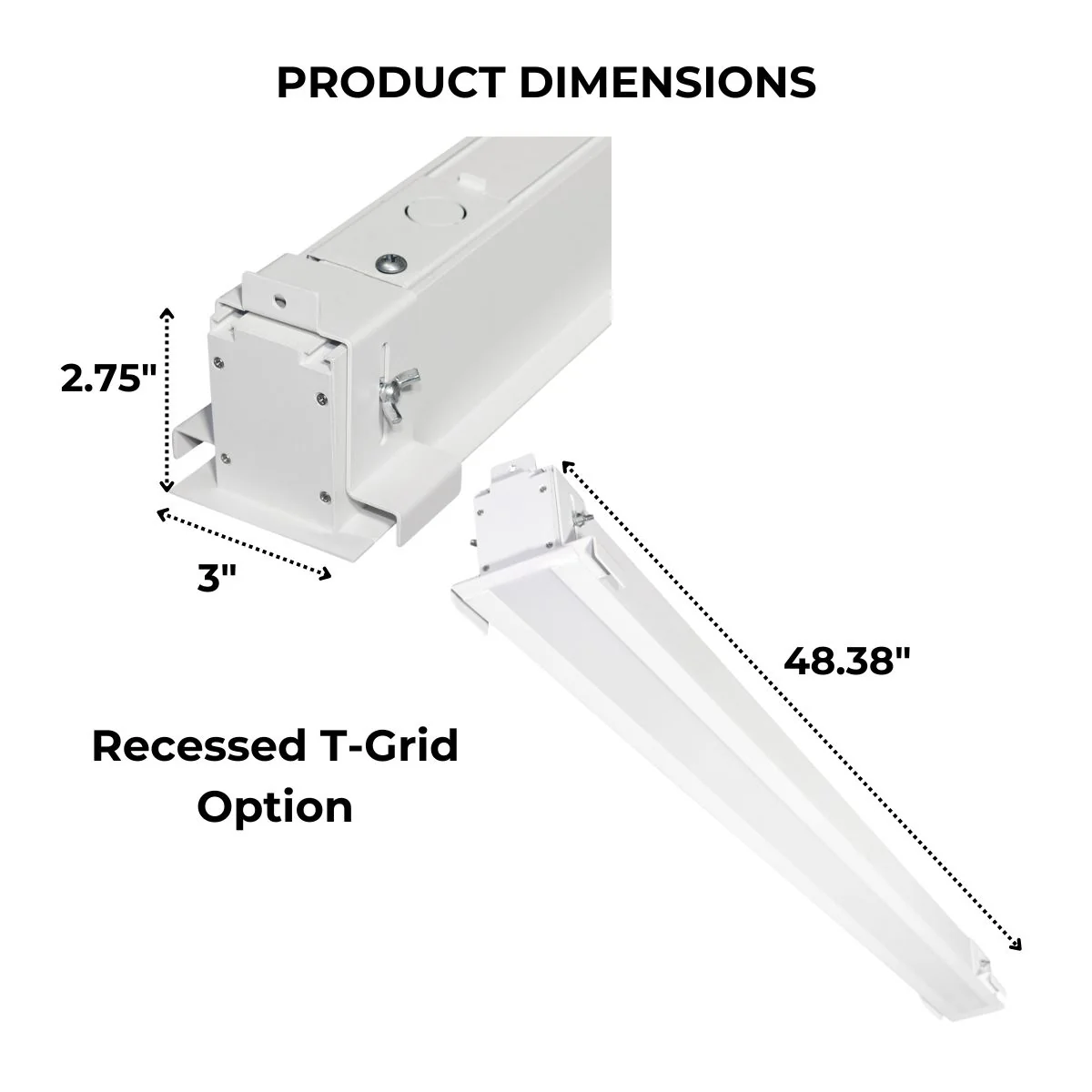 4ft. LED Recessed Linear Strip Light - 40W - Color Tunable 30K/40K/50K - White Finish - LumeGen - Image 7