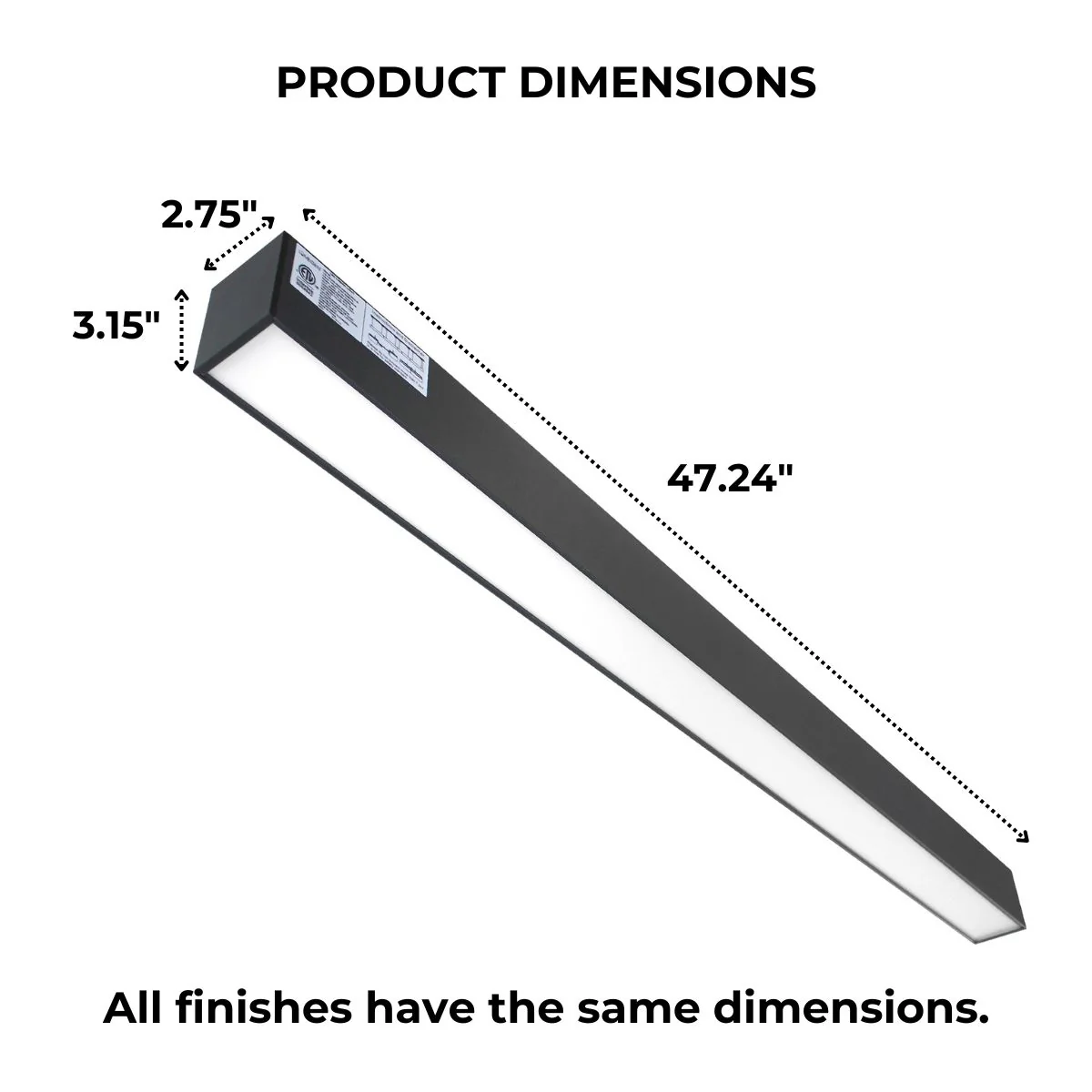 LED 4ft. Premium Architectural Up/Down Linear Light - 50 Watt - Color Tunable 30K/40K/50K - White, Black, or Silver Lamp Body - LumeGen - Image 3