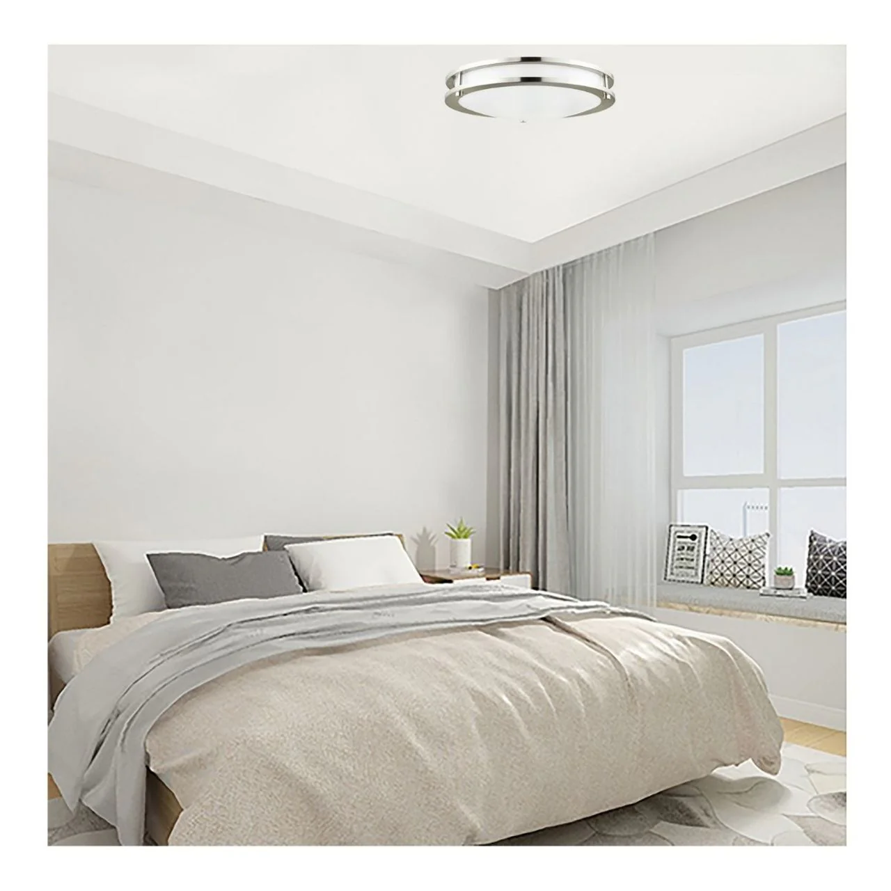 14in LED Double Ring Round Flush Mount Light - 28W - 1700 Lumens - Color Selectable - Energetic Lighting - Image 6