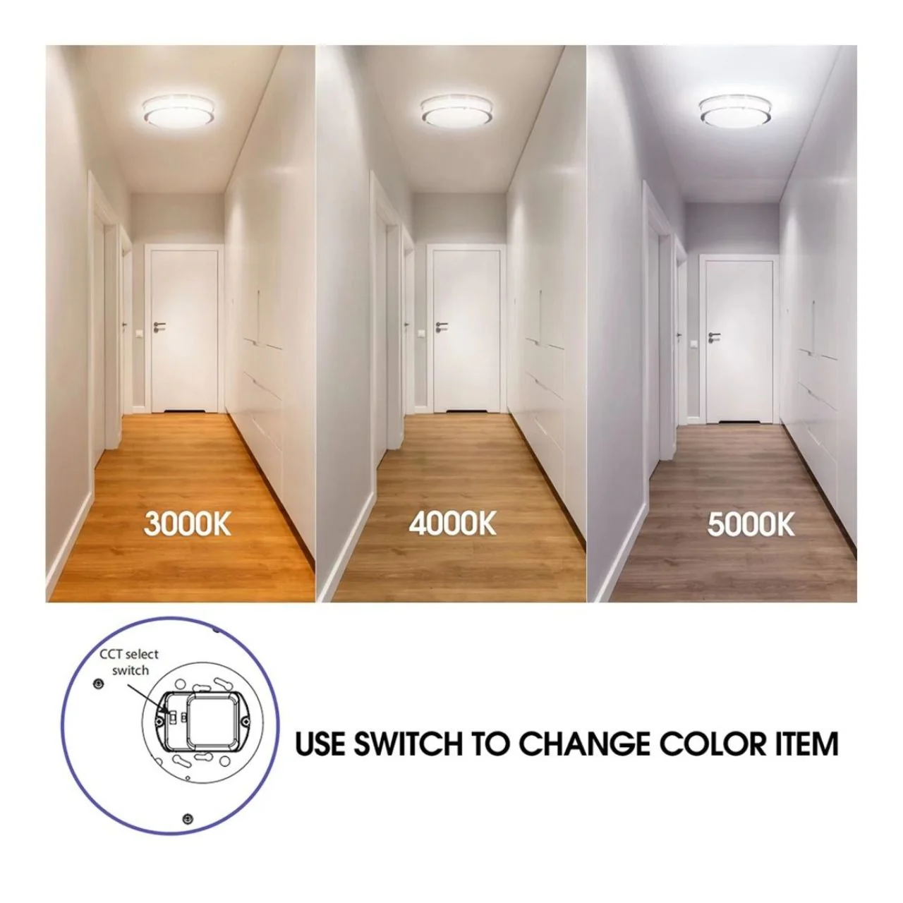 14in LED Double Ring Round Flush Mount Light - 28W - 1700 Lumens - Color Selectable - Energetic Lighting - Image 8