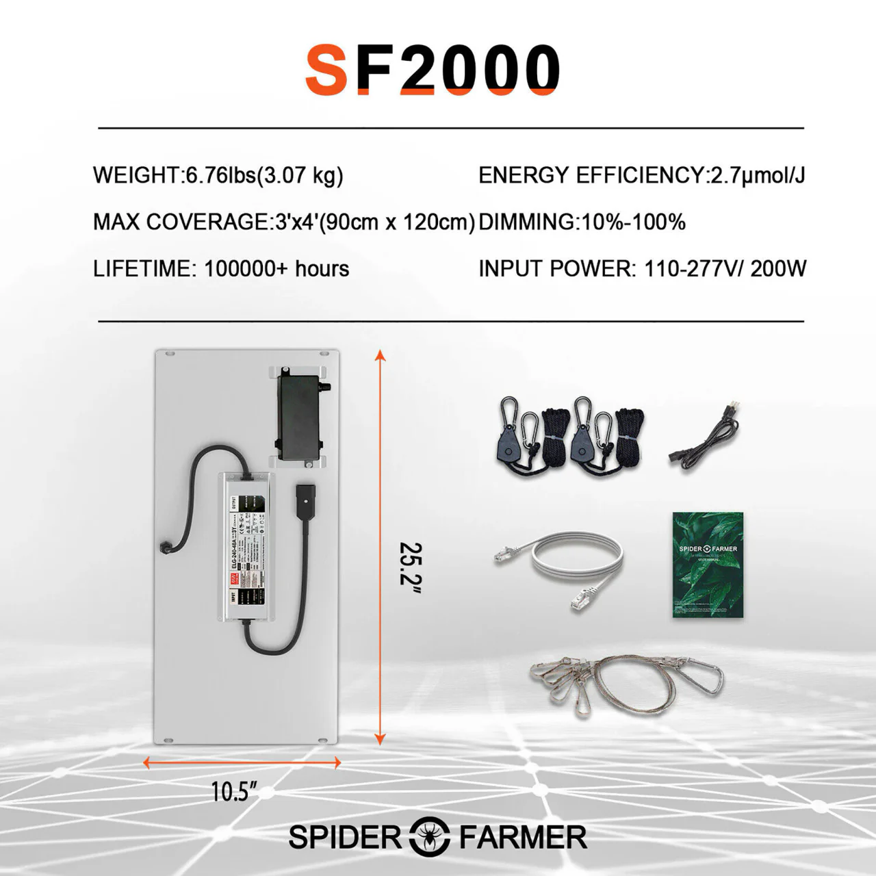 LED Full Spectrum Indoor Grow Light - 200W - Spider Farmer - Image 4