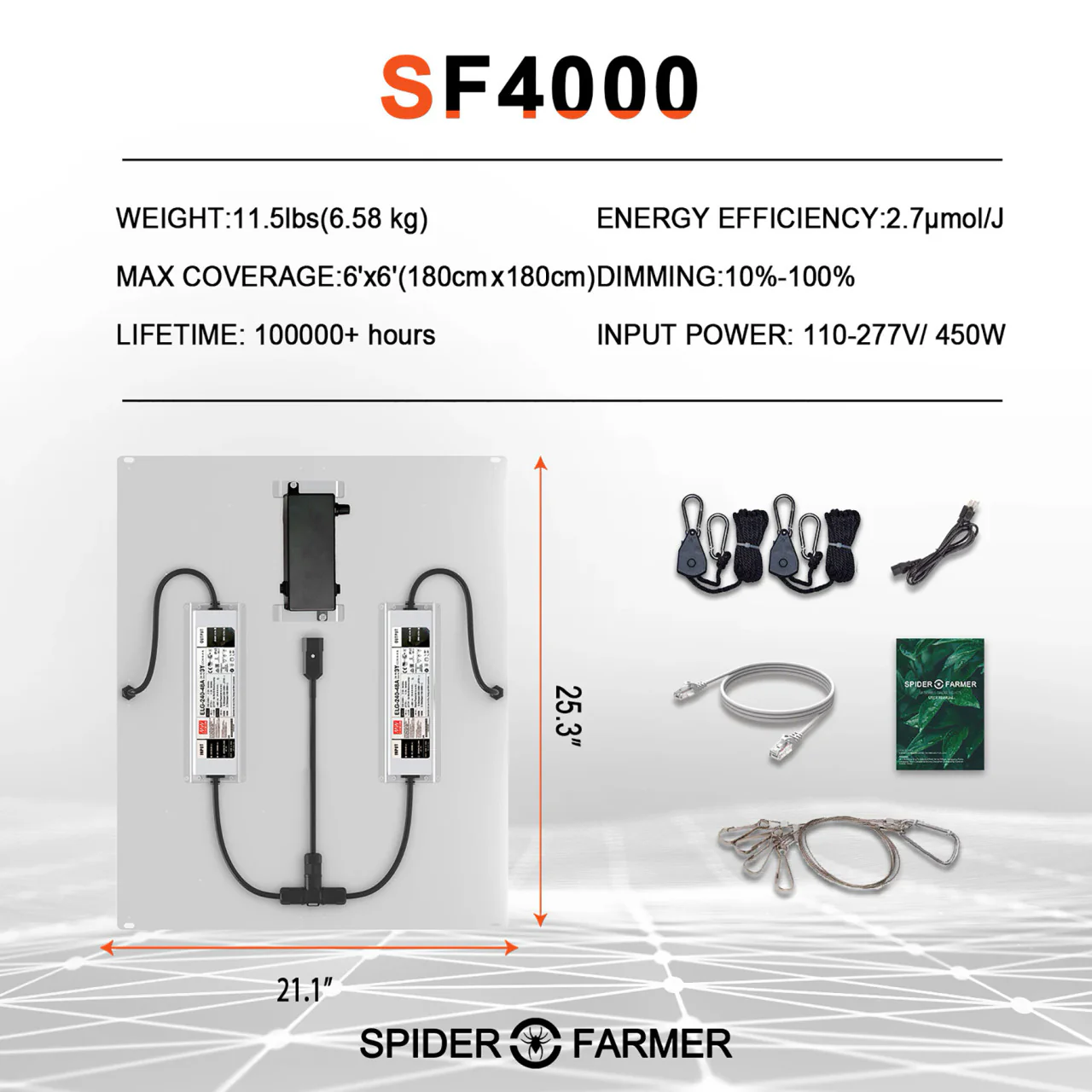 LED Full Spectrum Indoor Grow Light - 450W - Spider Farmer - Image 5