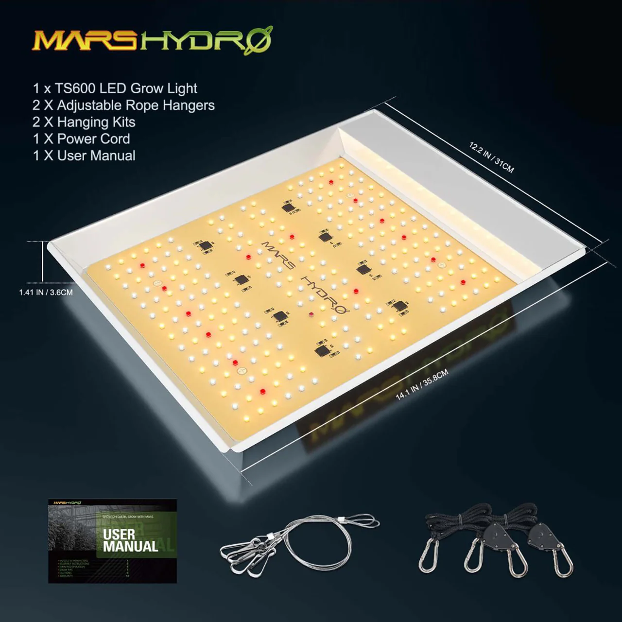 LED Full Spectrum Indoor Grow Light Panel - 100W - Mars Hydro - Image 3