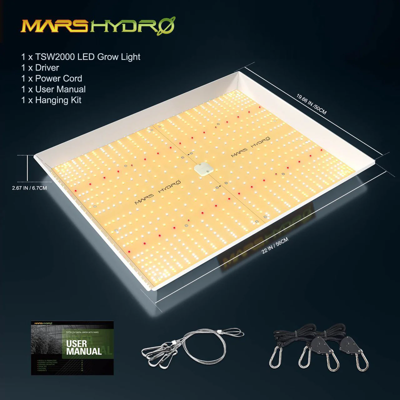 LED Full Spectrum Indoor Grow Light Panel - 300W - TSW - Mars Hydro - Image 3