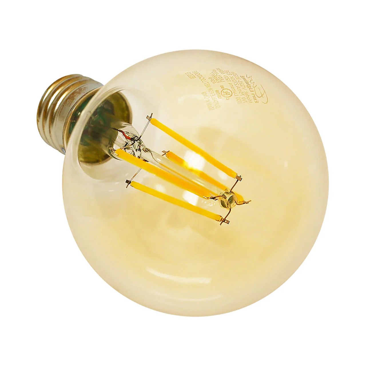 LED G25 Amber Filament - 7W - Dimmable - 75W Equiv - 600 Lumens - 2200K - Euri Lighting - Image 3