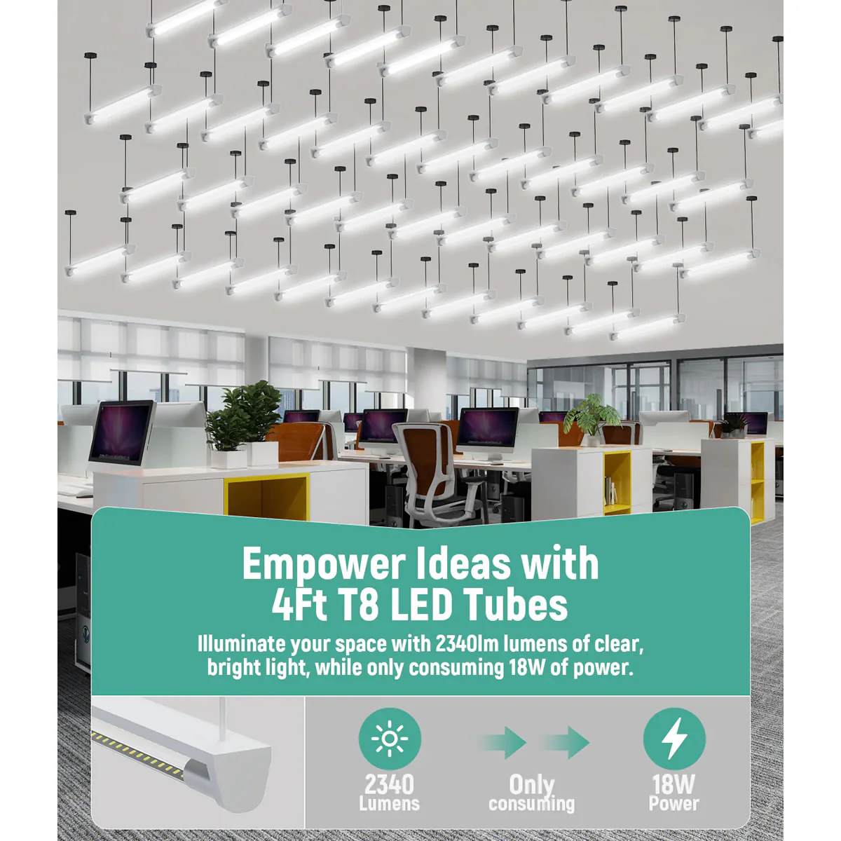 LED Glass Tube Type B 120-277V 2100/2250 Lumens UL Listed | 15W/18W 4FT Clear/Milky - Image 11
