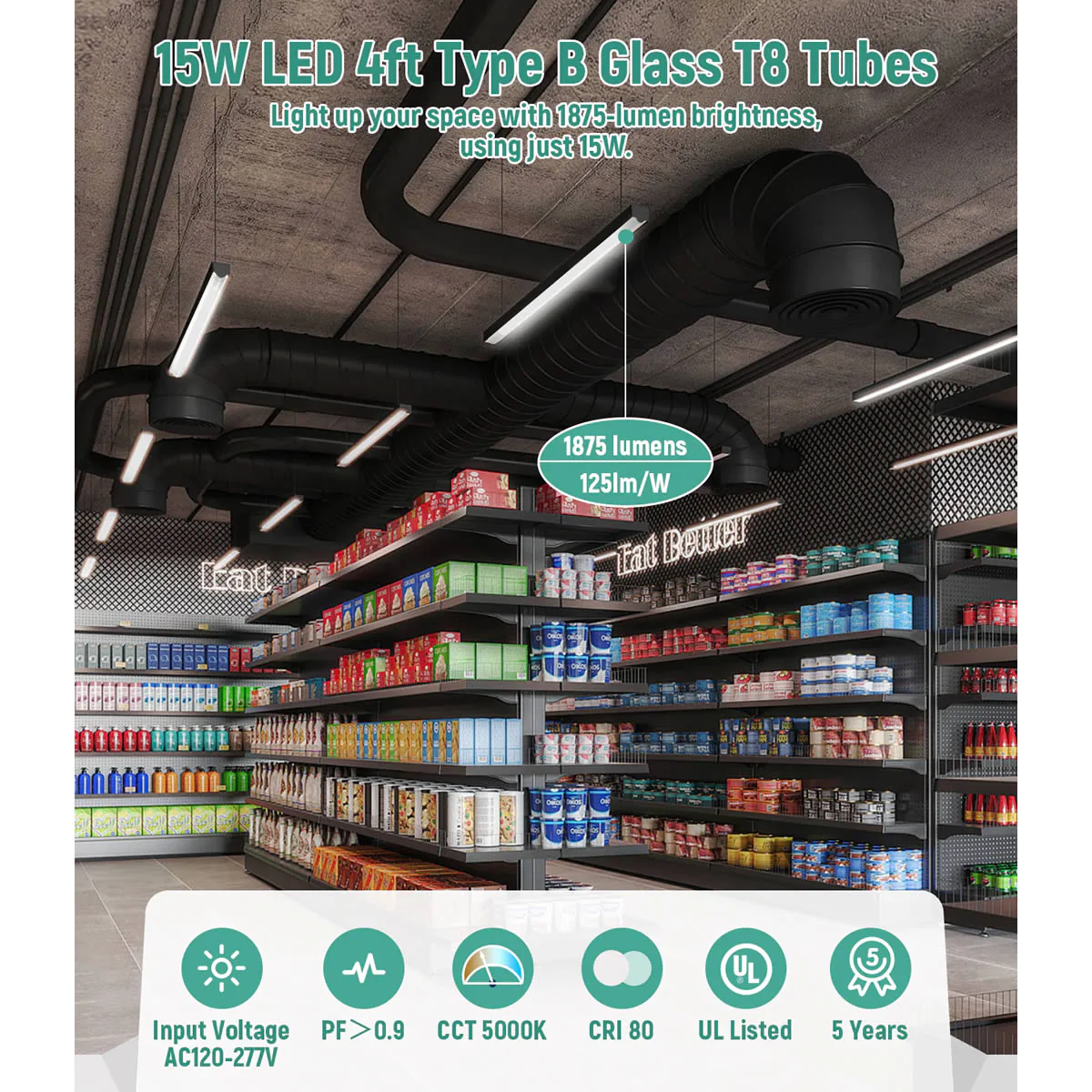 LED Glass Tube Type B 120-277V 2100/2250 Lumens UL Listed | 15W/18W 4FT Clear/Milky - Image 16