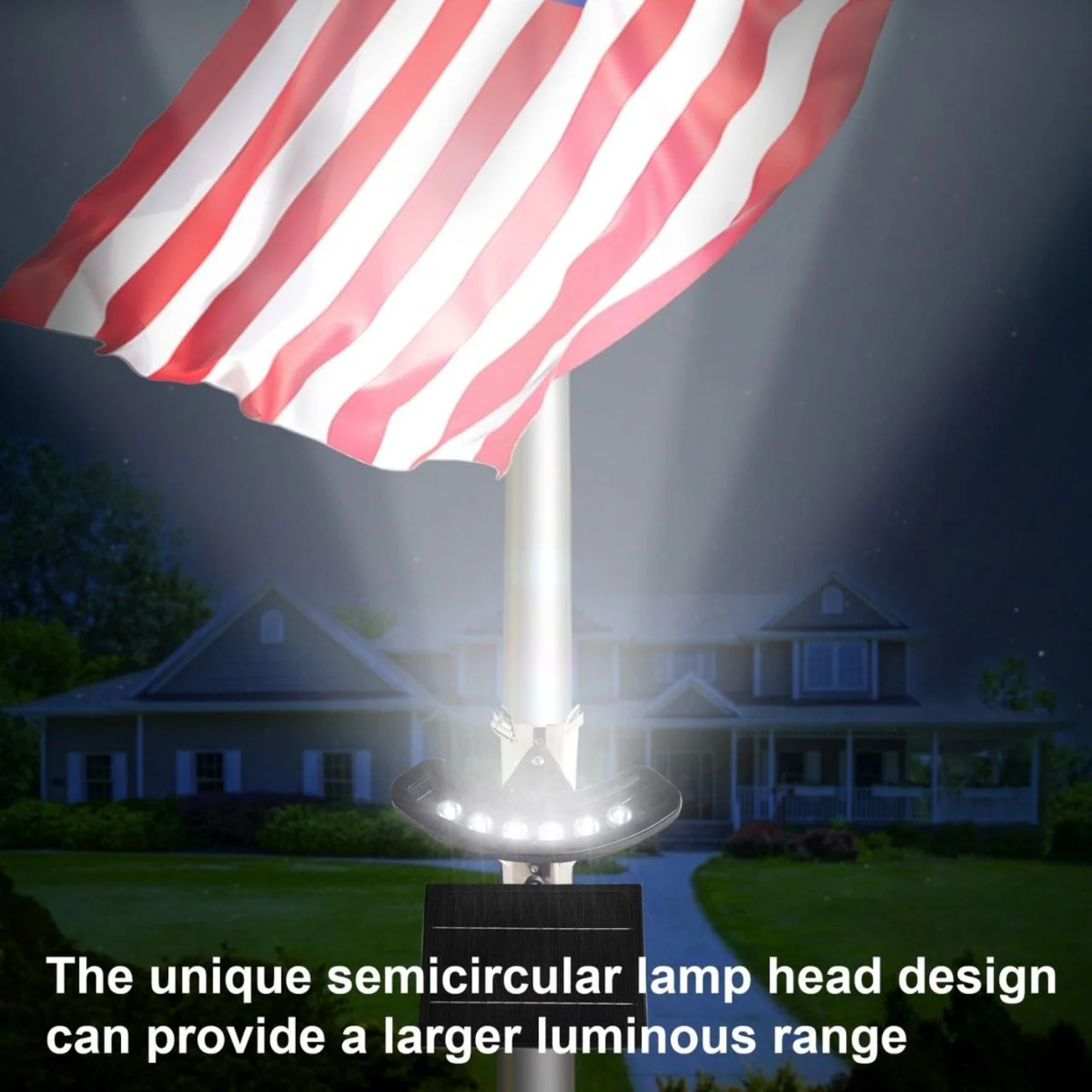Solar LED Curved Spot Light - Ground Stake or Pole Installation - 6 LEDs - LumeGen - Image 3