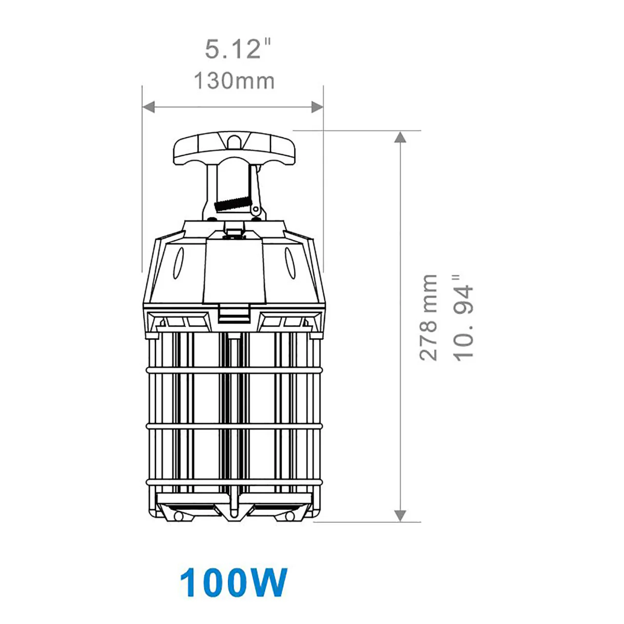 LED Temporary Work Light - 100W - 12,000 Lumens - 5000K - Image 3