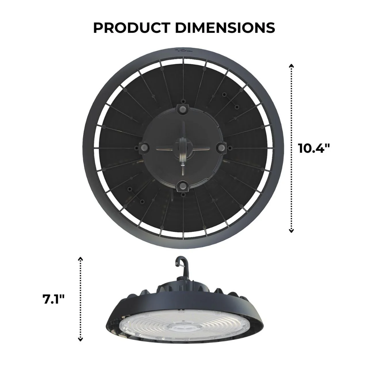 LED UFO High Bay - Wattage Adjustable 100W/125W/150W - 4000K - Plug-in Microwave Motion Sensor - LumeGen - Image 4