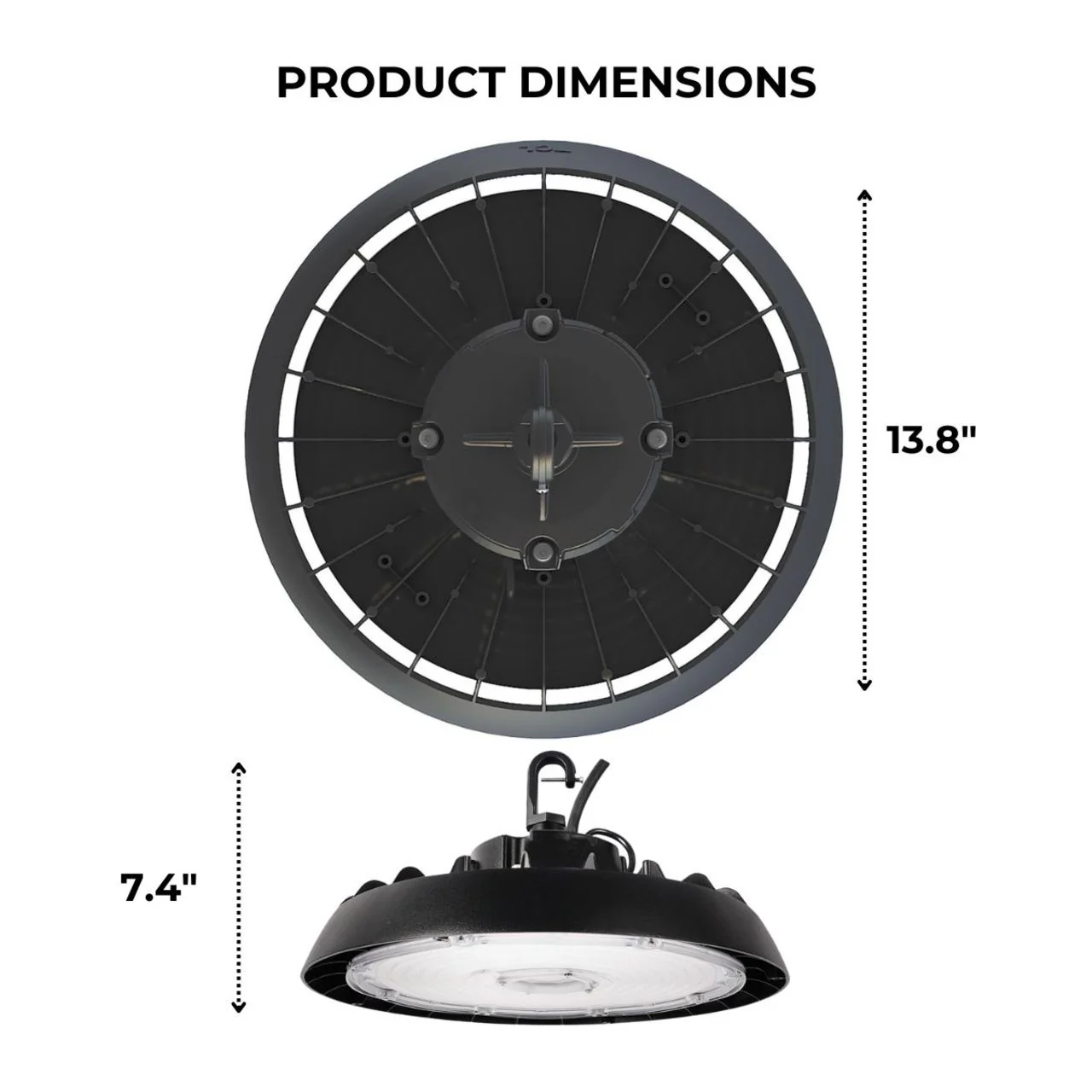 LED UFO High Bay - Wattage Adjustable 200W/240W/300W - 4000K - Plug-in Microwave Motion Sensor - LumeGen - Image 4