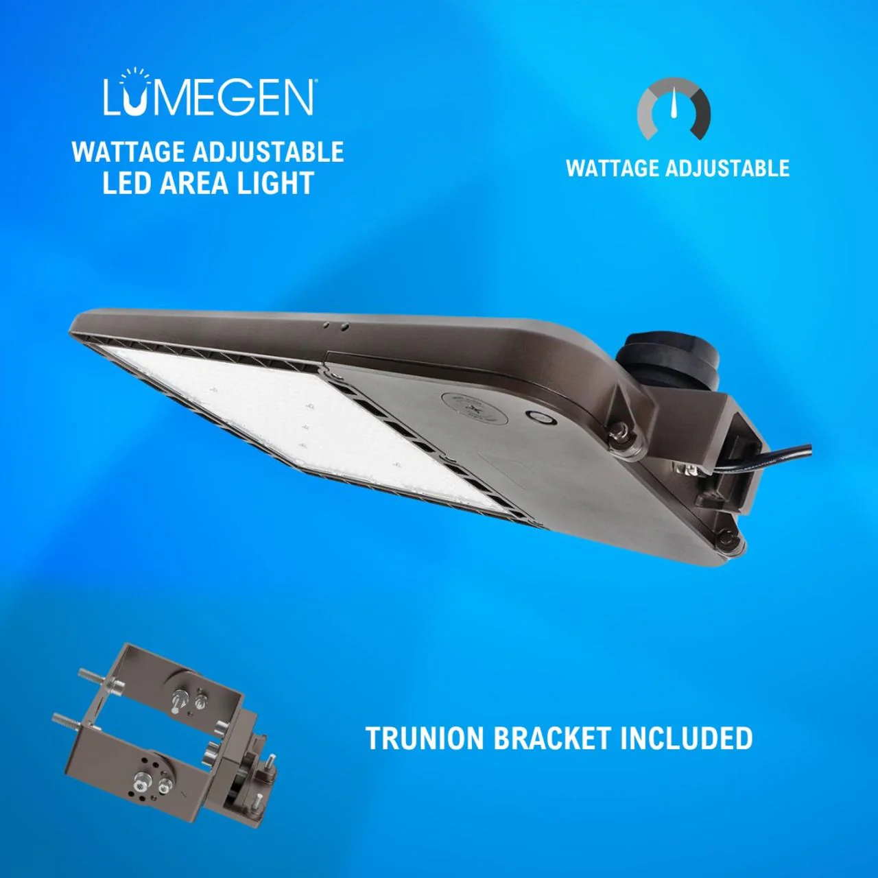 LED Area Light with Trunion Bracket - Wattage Adjustable 200W/240W/300W - 5000K - LumeGen - Image 3