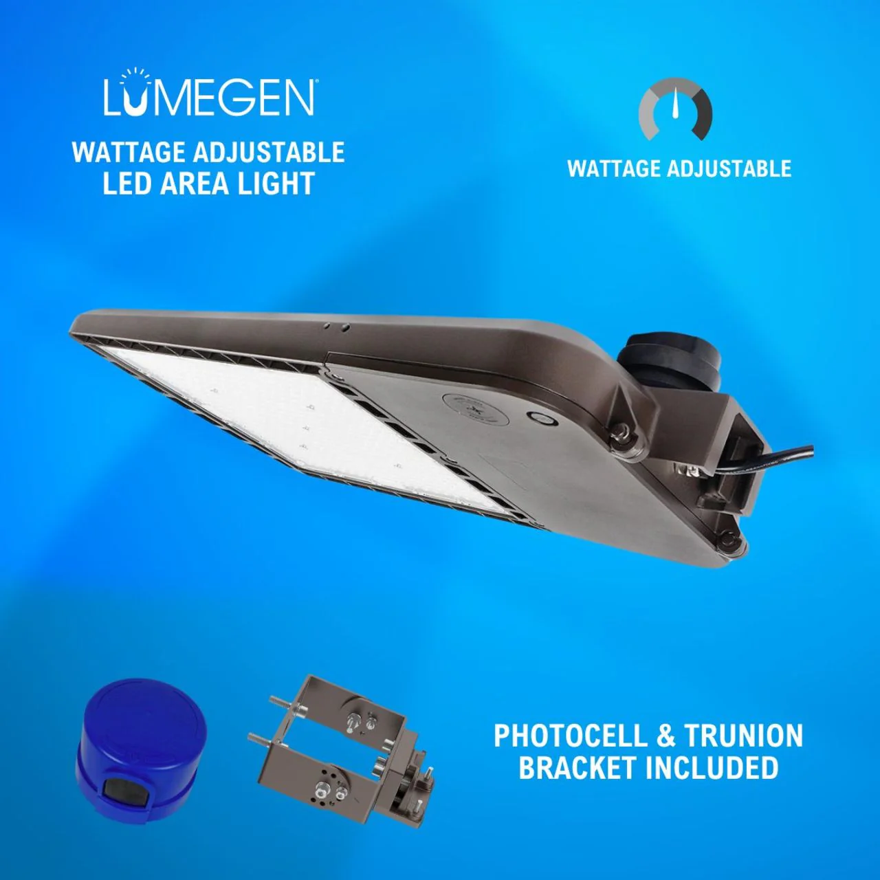 LED Area Light with Photocell and Trunion Bracket - Wattage Adjustable 200W/240W/300W - 5000K - LumeGen - Image 3