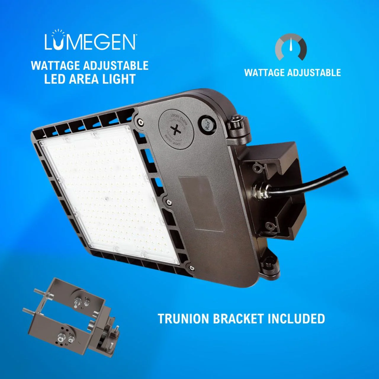LED Area Light with Trunion Bracket - Wattage Adjustable 70W/100W/150W - 5000K - LumeGen - Image 3