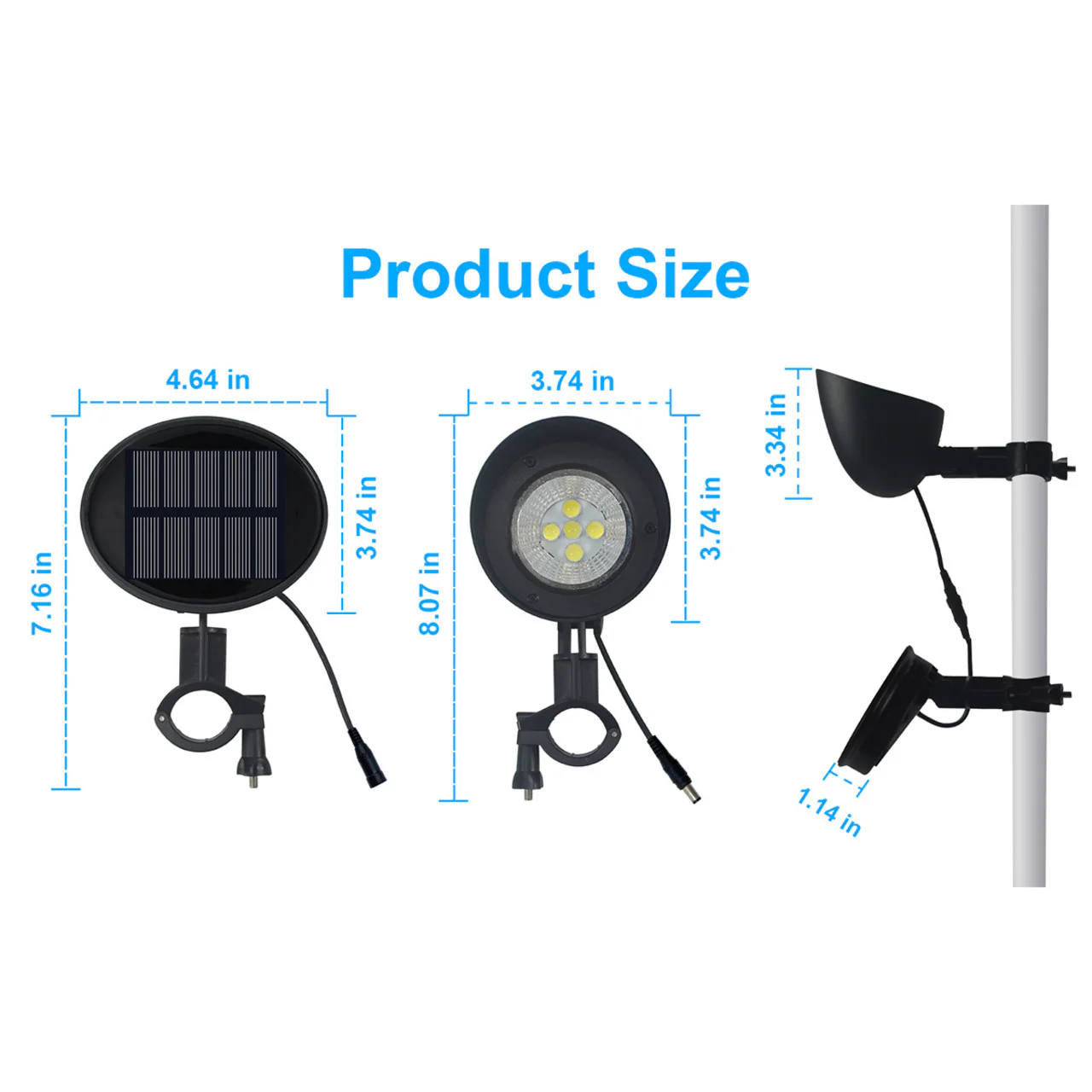 Solar LED Micro Flagpole Light - 300 Lumens - LumeGen - Image 3
