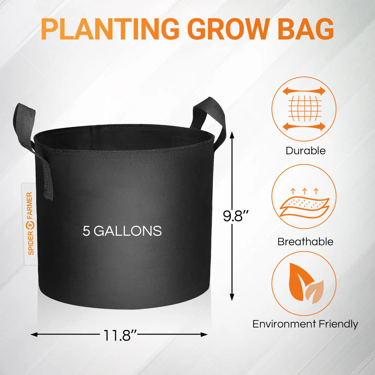 Pack of 5 - 5 Gallon Grow Bags - Spider Farmer - Image 5