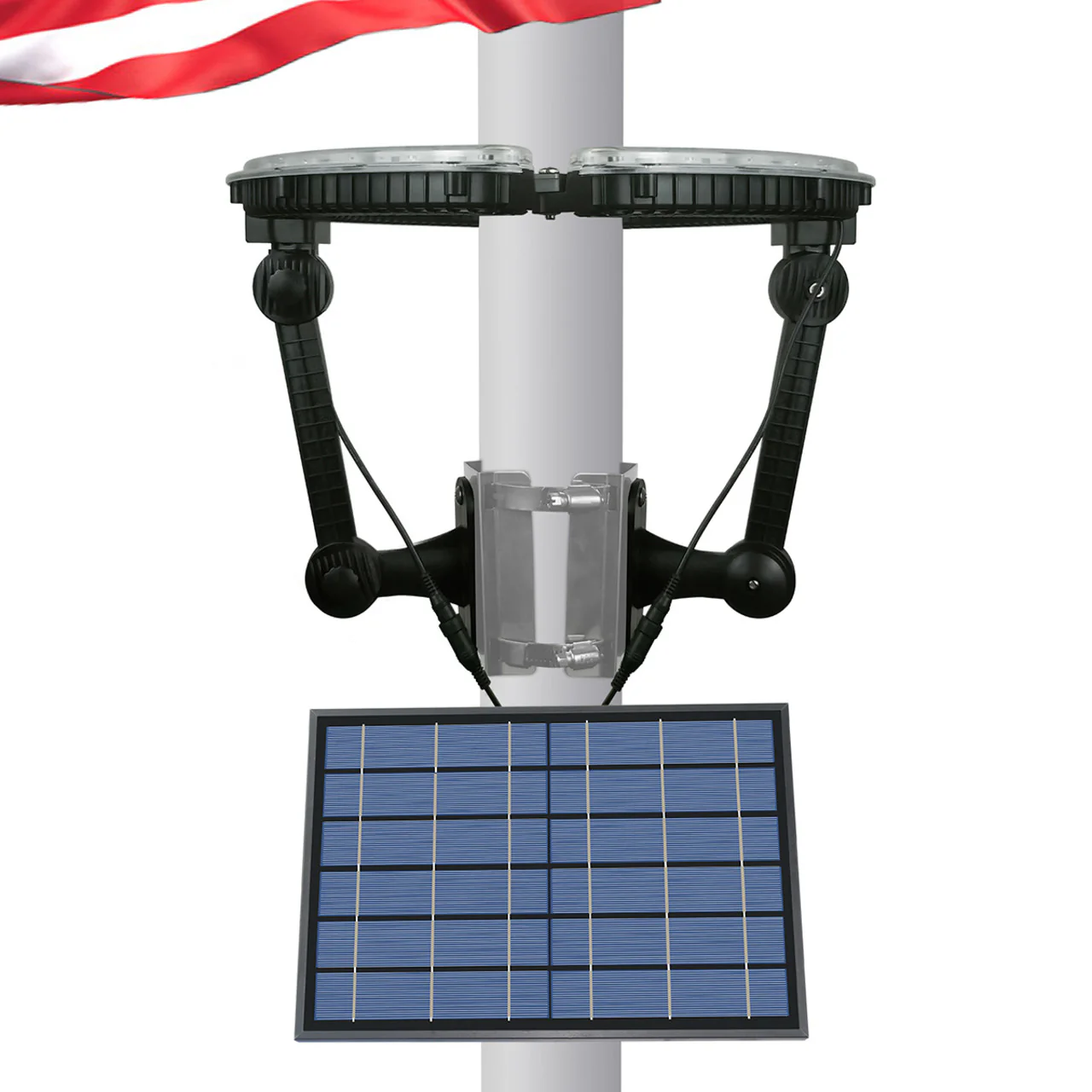LED Solar Flagpole Ring Light - 1140 Lumens - LumeGen - Image 2