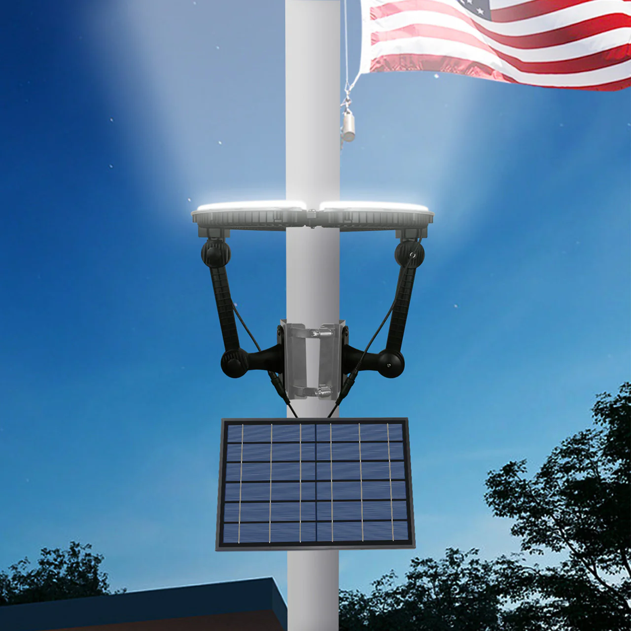 LED Solar Flagpole Ring Light - 1140 Lumens - LumeGen - Image 5