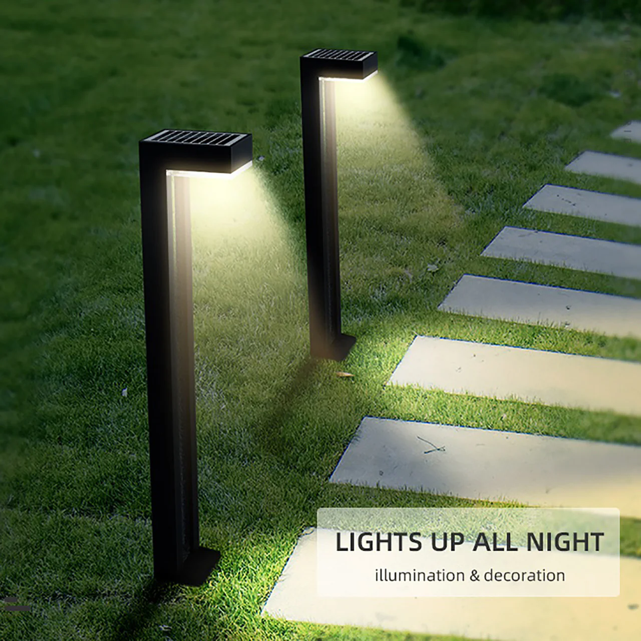 2-Pack Solar LED Bollard Light - 50 Lumens - 3000K - LumeGen - Image 10