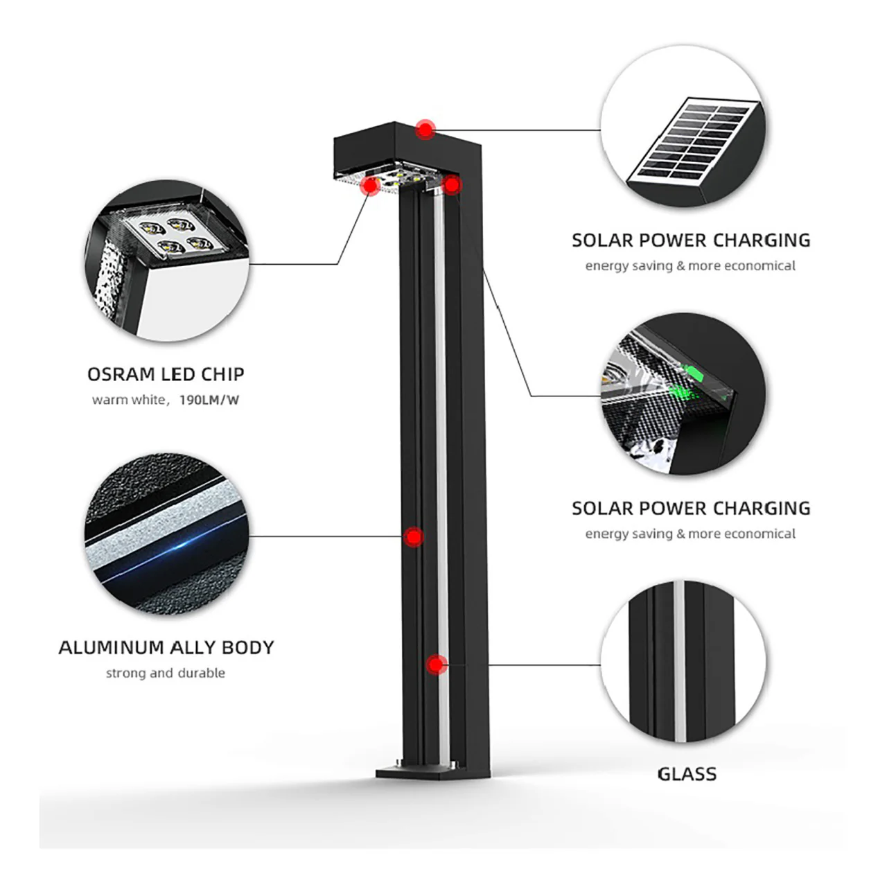 2-Pack Solar LED Bollard Light - 50 Lumens - 3000K - LumeGen - Image 12