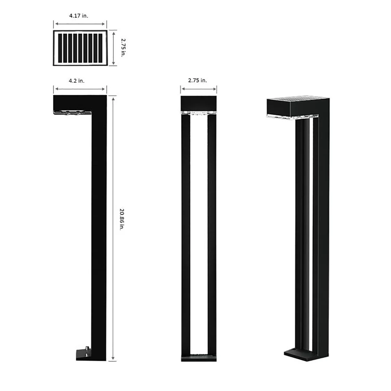 2-Pack Solar LED Bollard Light - 50 Lumens - 3000K - LumeGen - Image 13
