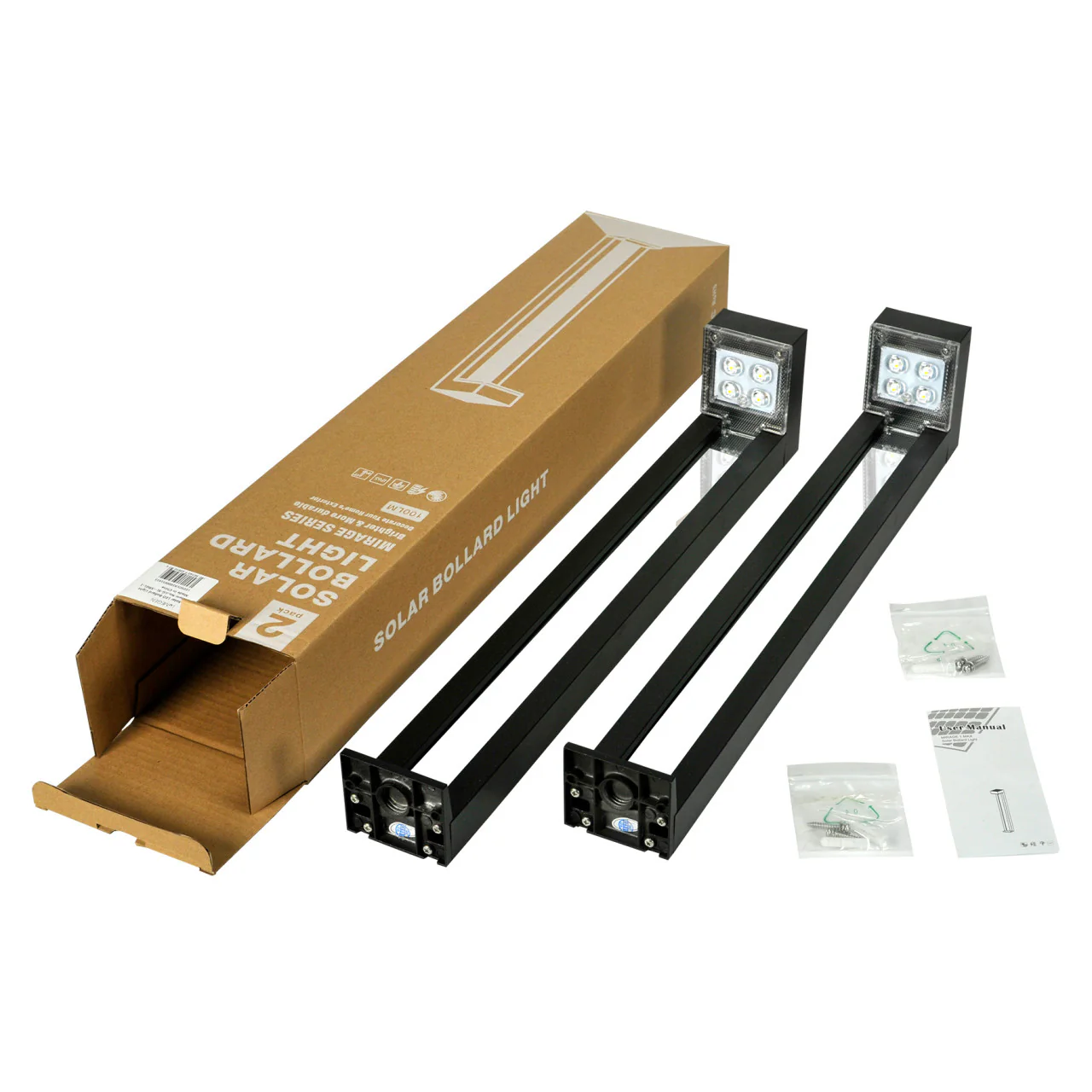 2-Pack Solar LED Bollard Light - 50 Lumens - 3000K - LumeGen - Image 15