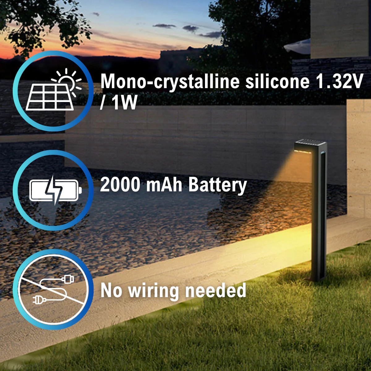 2-Pack Solar LED Bollard Light - 50 Lumens - 3000K - LumeGen - Image 27