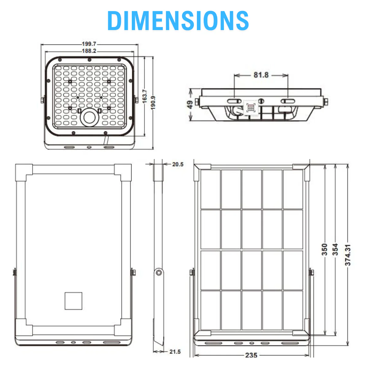 Solar LED Cube Flood Light with Remote Control - 4800 Lumens - Dual Color Temperature - LumeGen - Image 4