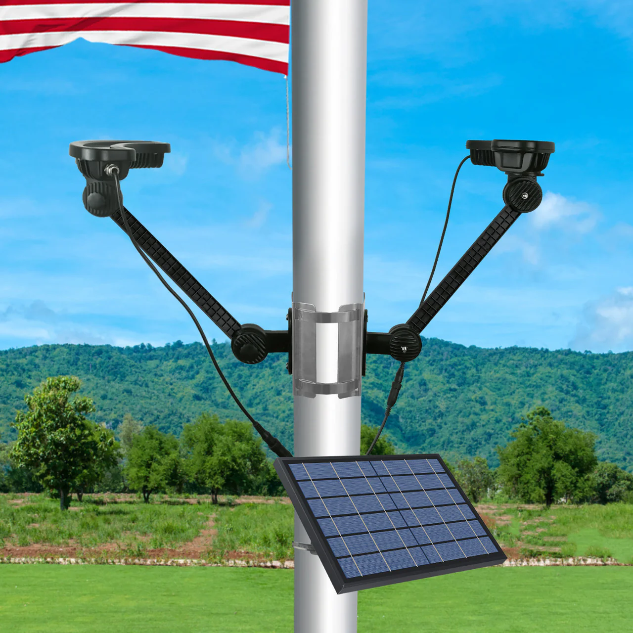 Solar LED Curved Flagpole Light - 1320 Lumens - LumeGen - Image 6