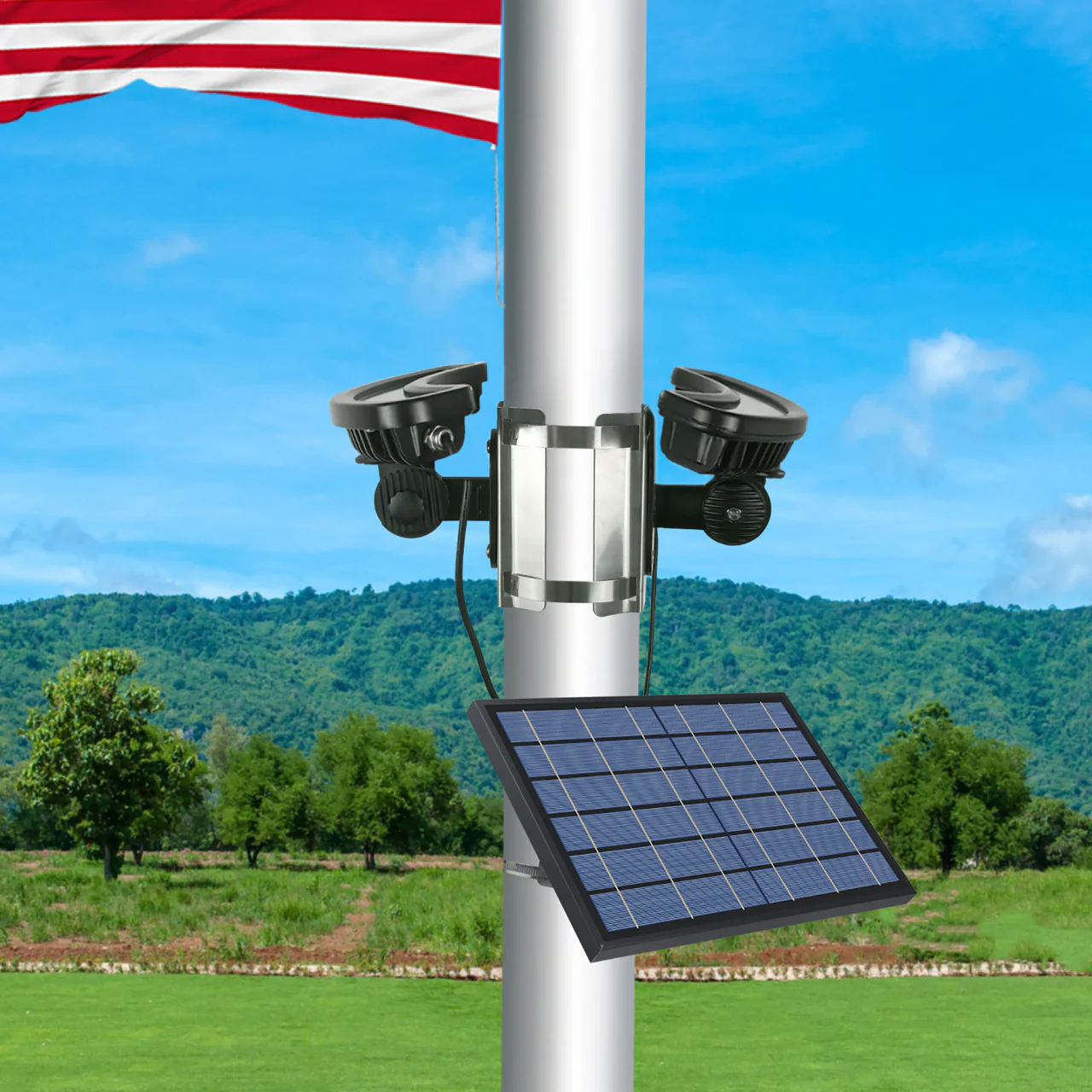 Solar LED Curved Flagpole Light - 1320 Lumens - LumeGen - Image 7