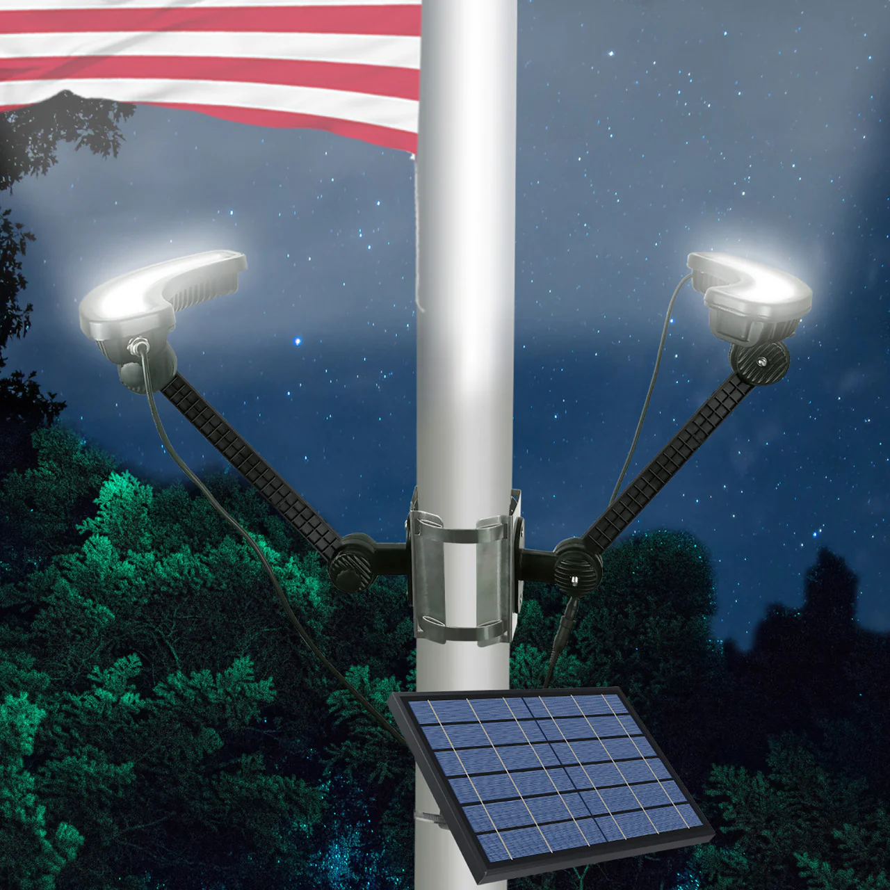 Solar LED Curved Flagpole Light - 1320 Lumens - LumeGen - Image 8