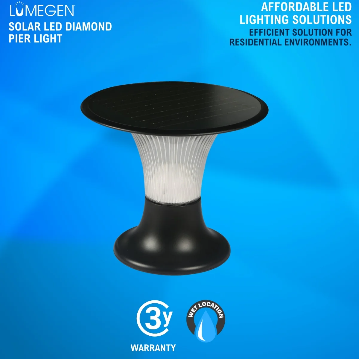 Solar LED Diamond Pier Light - 2200 Lumens - Dual Color Temperatures - LumeGen - Image 10