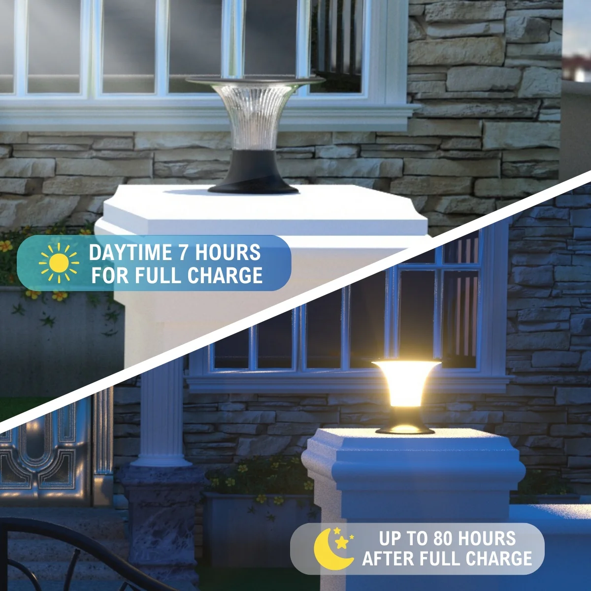Solar LED Diamond Pier Light - 2200 Lumens - Dual Color Temperatures - LumeGen - Image 11