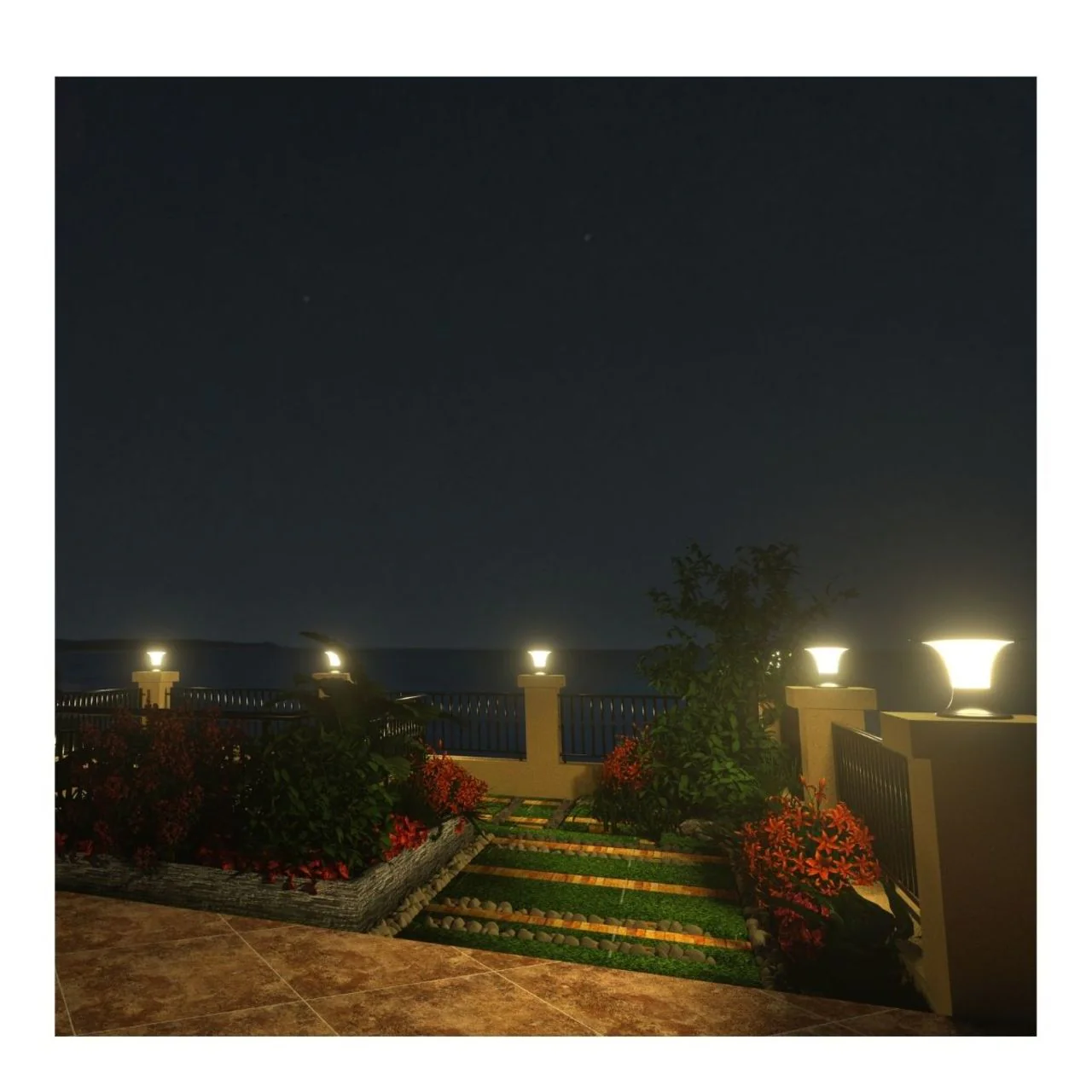 Solar LED Diamond Pier Light - 2200 Lumens - Dual Color Temperatures - LumeGen - Image 8