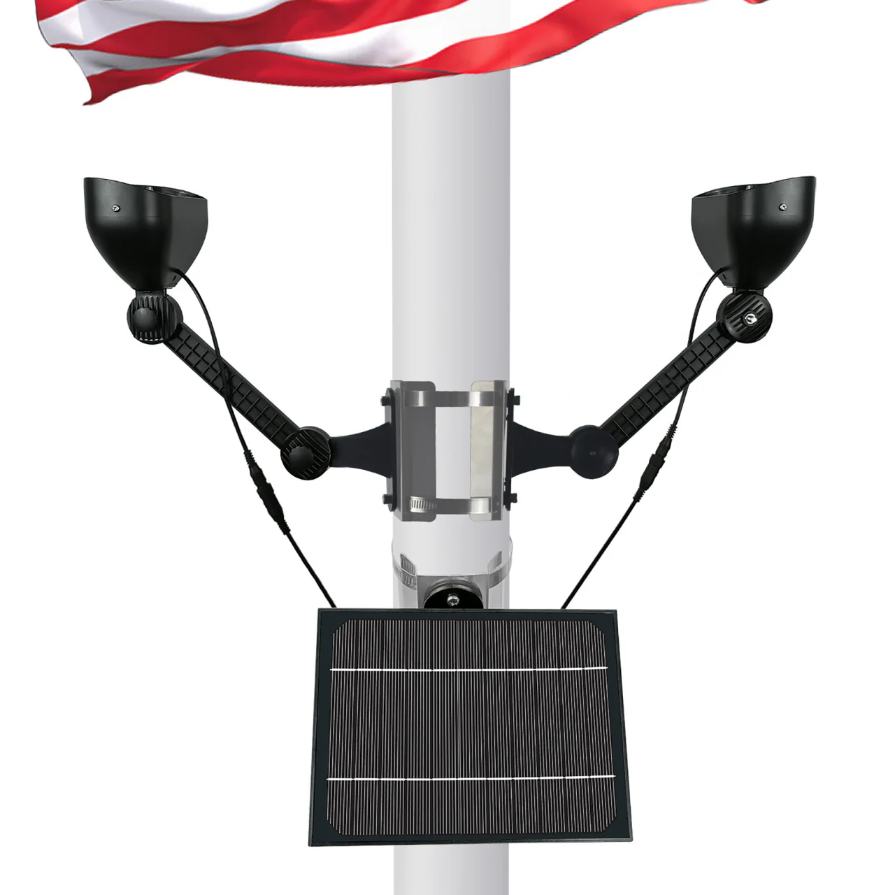 Solar LED Dual-Head Flagpole Light - 640 Lumens - LumeGen - Image 4