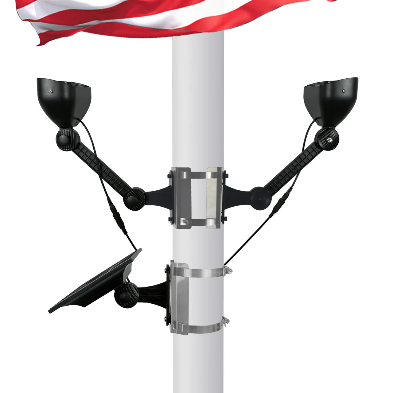 Solar LED Dual-Head Flagpole Light - 640 Lumens - LumeGen - Image 5