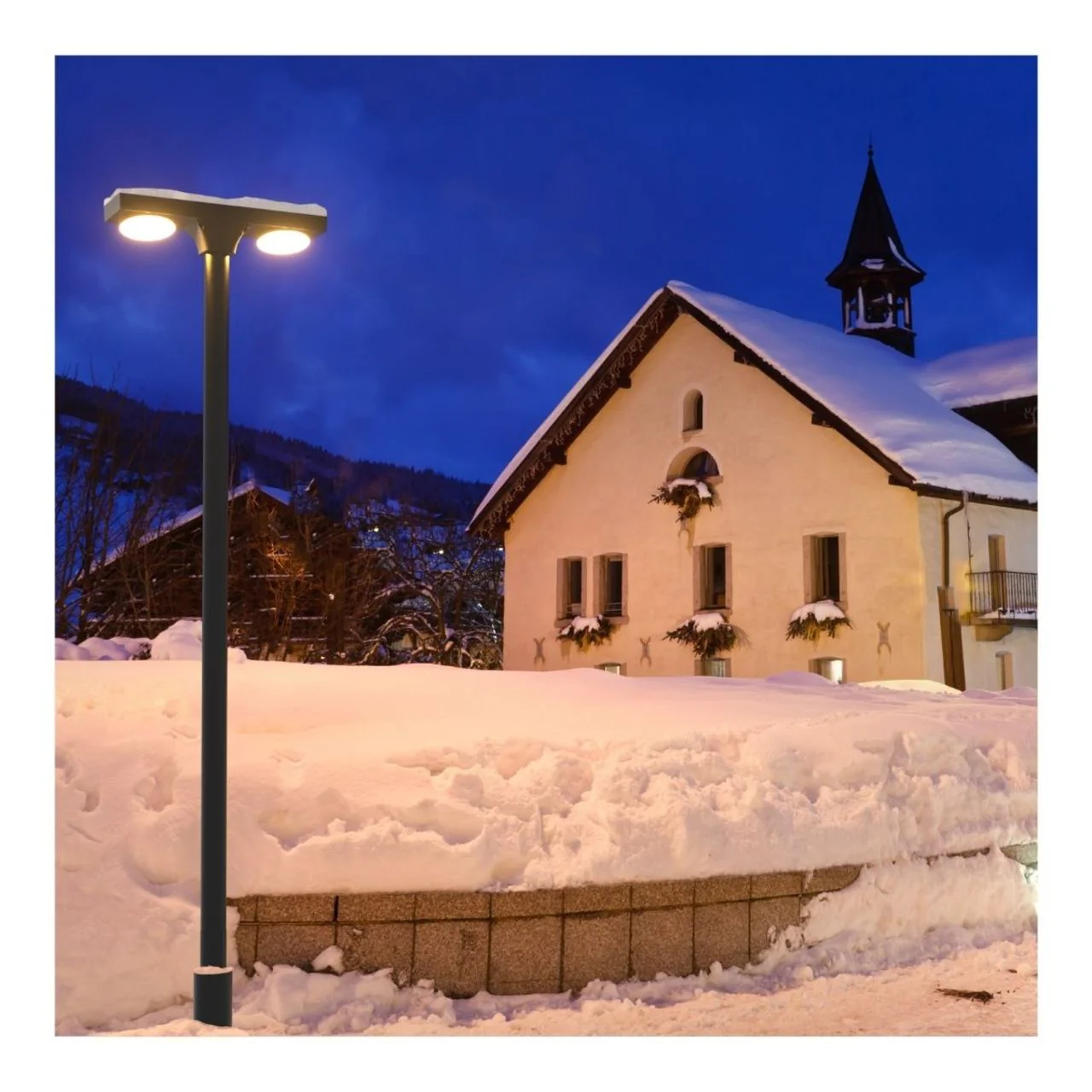 Solar LED Dual Head Post Top Area Light - Dual Color Temperature - LumeGen - Image 11