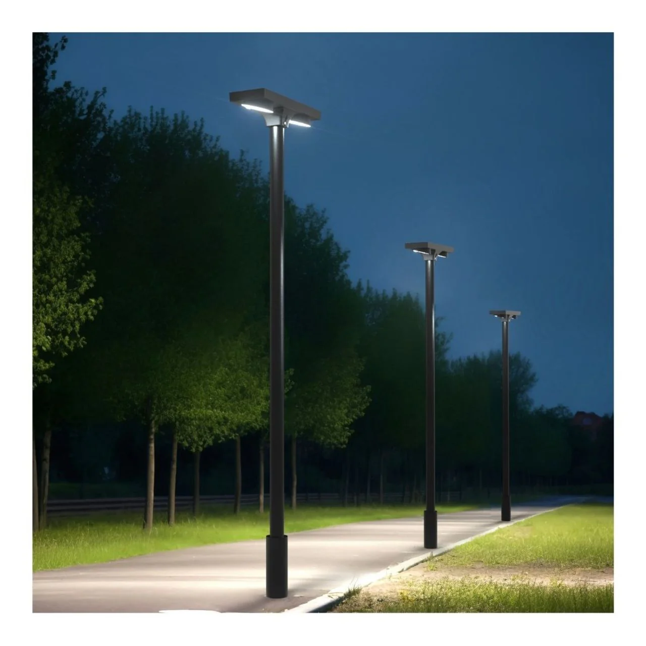 Solar LED Dual Head Post Top Area Light - Dual Color Temperature - LumeGen - Image 17