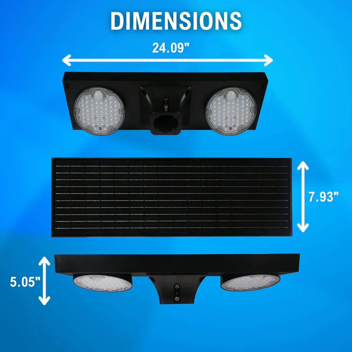 Solar LED Dual Head Post Top Area Light - Dual Color Temperature - LumeGen - Image 5